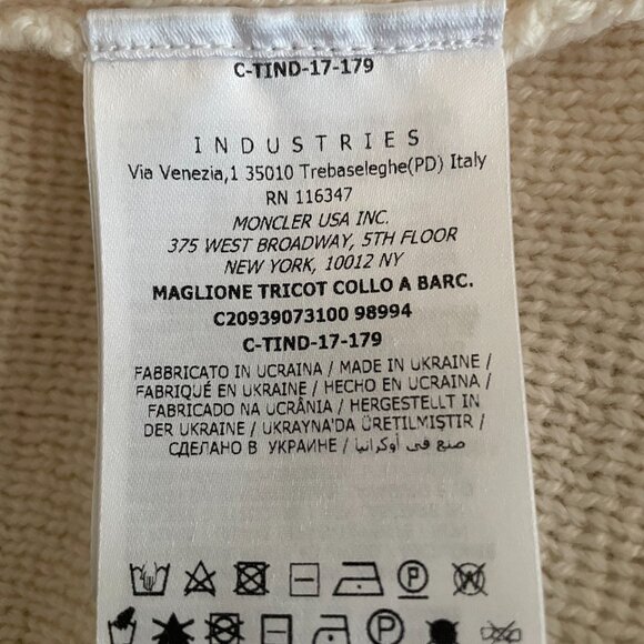 AUTHENTIC Moncler Logo Tape Pullover Sweater - Cream/Ivory - Picture 6 of 8